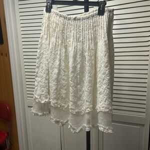 Nwot Free People sanderson midi Cream Lace A-Line Skirt